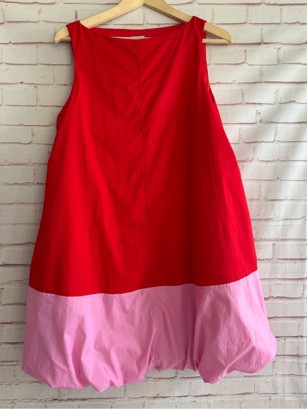 a new day Red and Pink Colorblock Bubble-Hem Dress